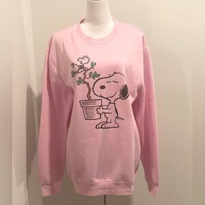 PEANUTS SNOOPY WOODSTOCK CREW NECK SWEATSHIRT. HAPPY GARDENING DAY. Sz. Large